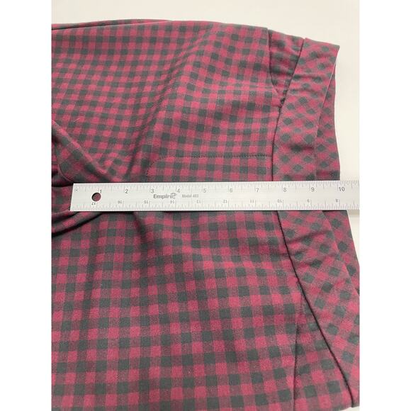 J. Jill Ponte Plaid Flat Front Slim Leg Cropped Pants Red Women Petite Small NWT - Picture 7 of 9